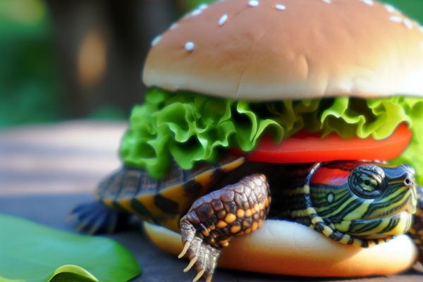 Déguisement d’une tortue en burger !