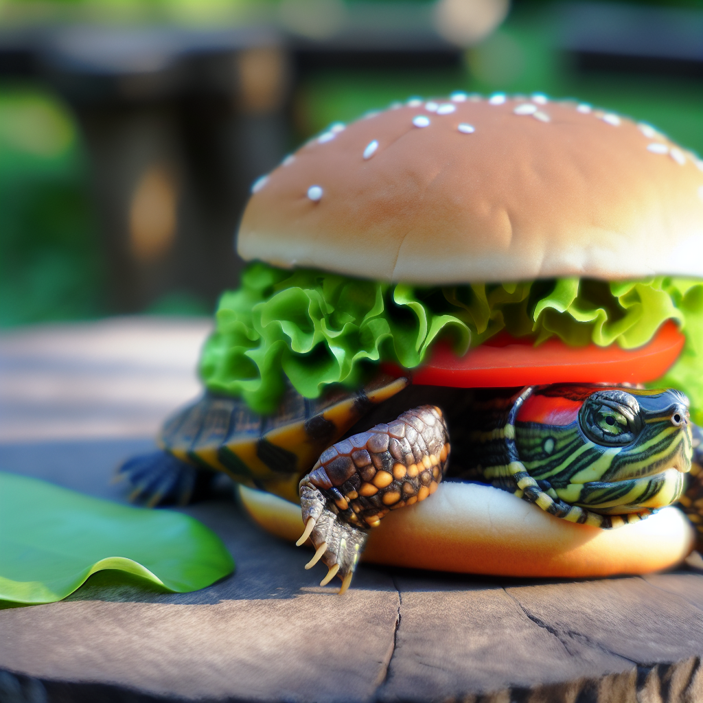 Déguisement d’une tortue en burger !