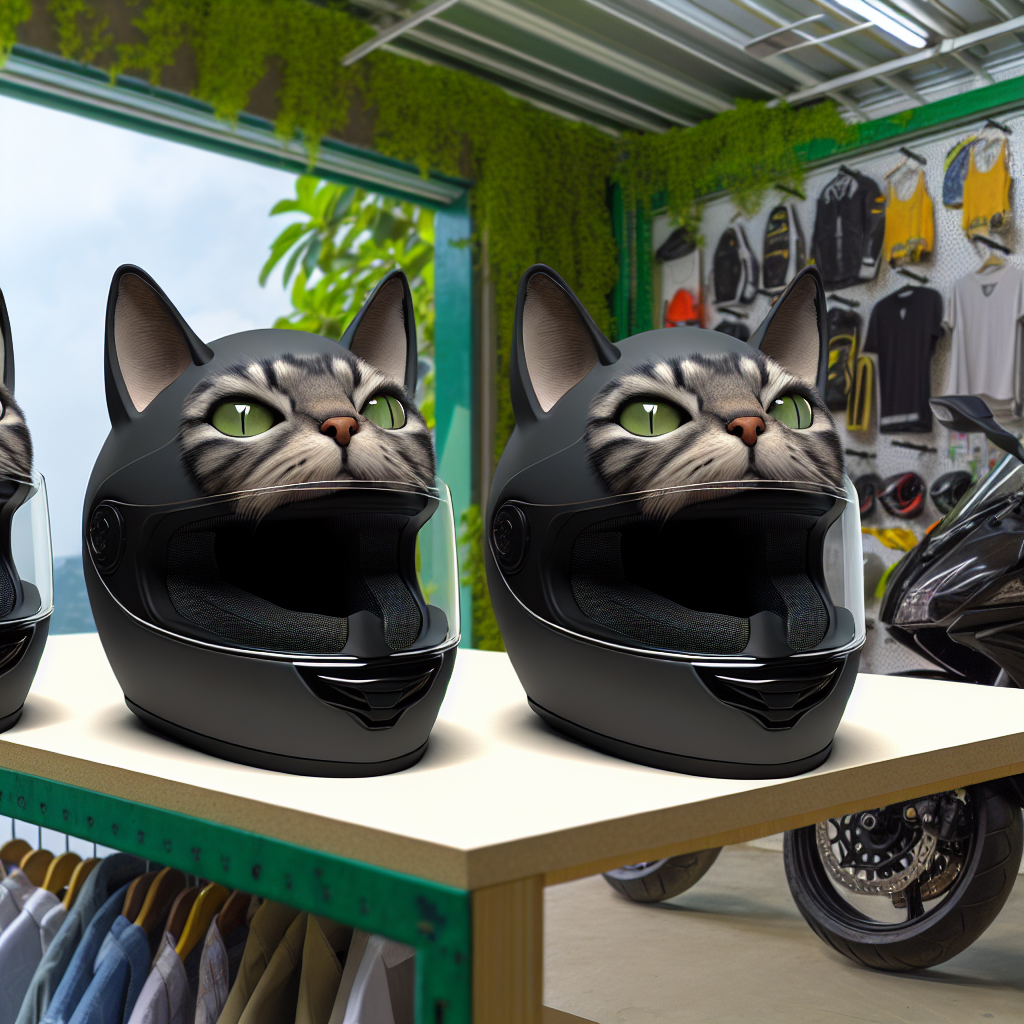 Des casques moto en forme de tête de chat